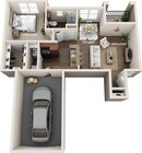 1 dormitorio | 1 baño | 726 pies cuadrados | Garaje adjunto disponible