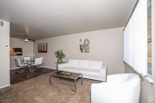 2BR, 1.5BA - 760SF - Living and Dining Area - Oak Park Village