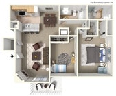 2 habitaciones/2 baños