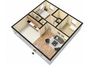 2 habitaciones 1 baño