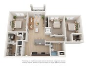 Courtyard - 3 Beds, 2 Baths, 1199-1230 sq. ft.