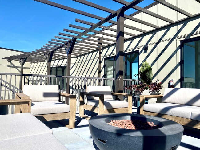 Terraza en la azotea y brasero