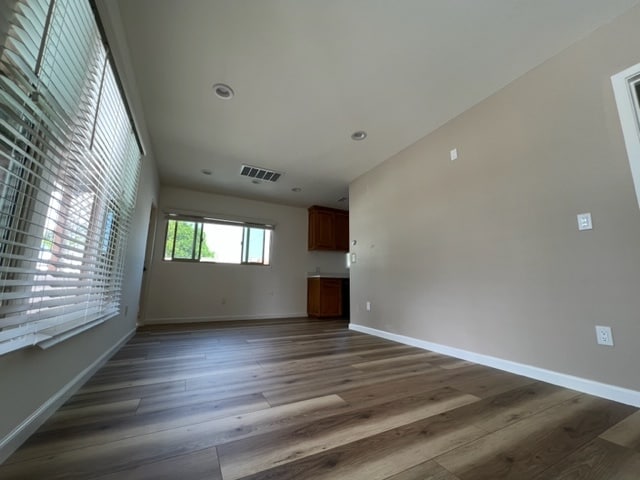 View from entry to livingroom/dining room open floor plan