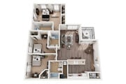 C3 Floor Plan | Floor Plan 3 | The Quarters | Student Housing In Lafayette LA