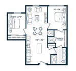 Two Bedroom One Bath (880 SF)