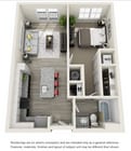 1B - 684 sqft