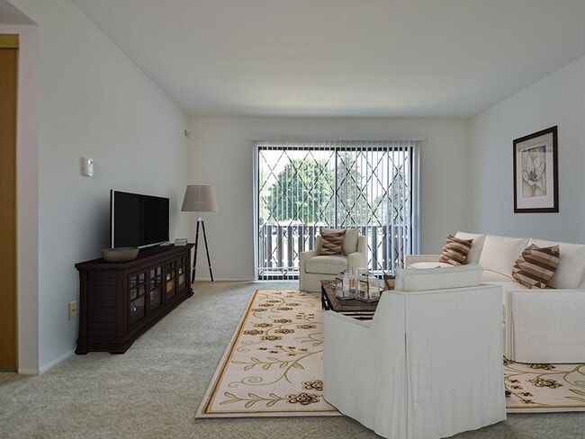 A living room at Charter Oak Apartments, Davison, Michigan