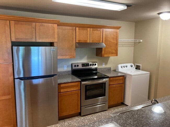 Elevate your living standards at Bee Creek with this modern kitchen featuring stainless steel appliances and ample storage. The sleek design and functional layout are ideal for culinary enthusiasts. Explore your new home today! - Bee Creek