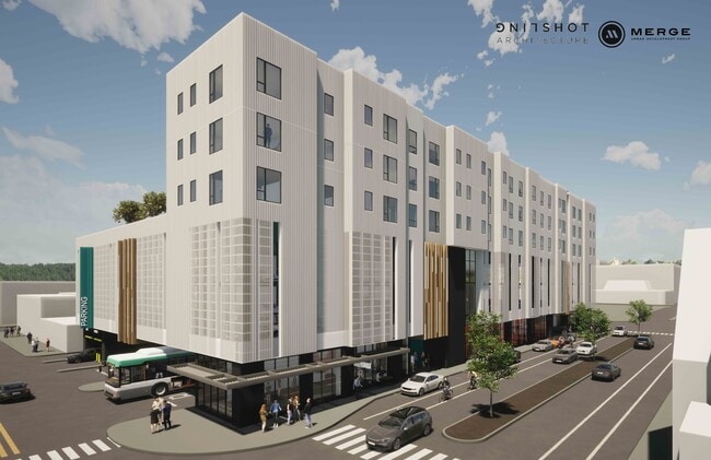 Representación exterior del edificio de la estación Alto - Alto Station