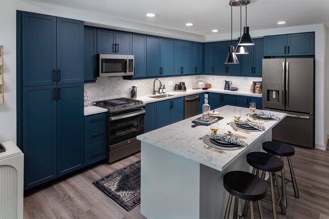 Large Kitchen with Baltic Blue Cabinet Scheme