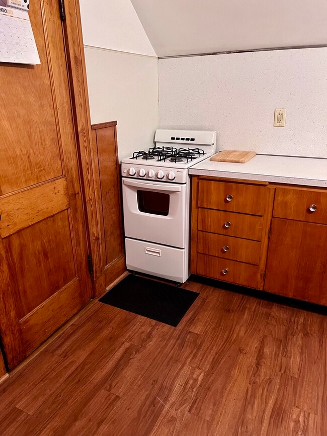 Kitchen - stove, counter, closet pantry - 96 Lawrence St Unit #3