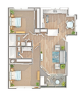 Cedar Flat | 2-Bedroom Floorplan