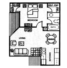 1BR/1BA - 1 Bedroom - Small