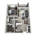 B7 (1BR) floor plan Brookside 51