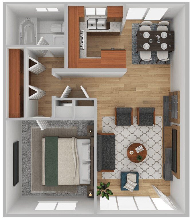 Floor Plan - 1 Bed 1 Bath