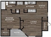 One Bedroom One Bath Floor Plan