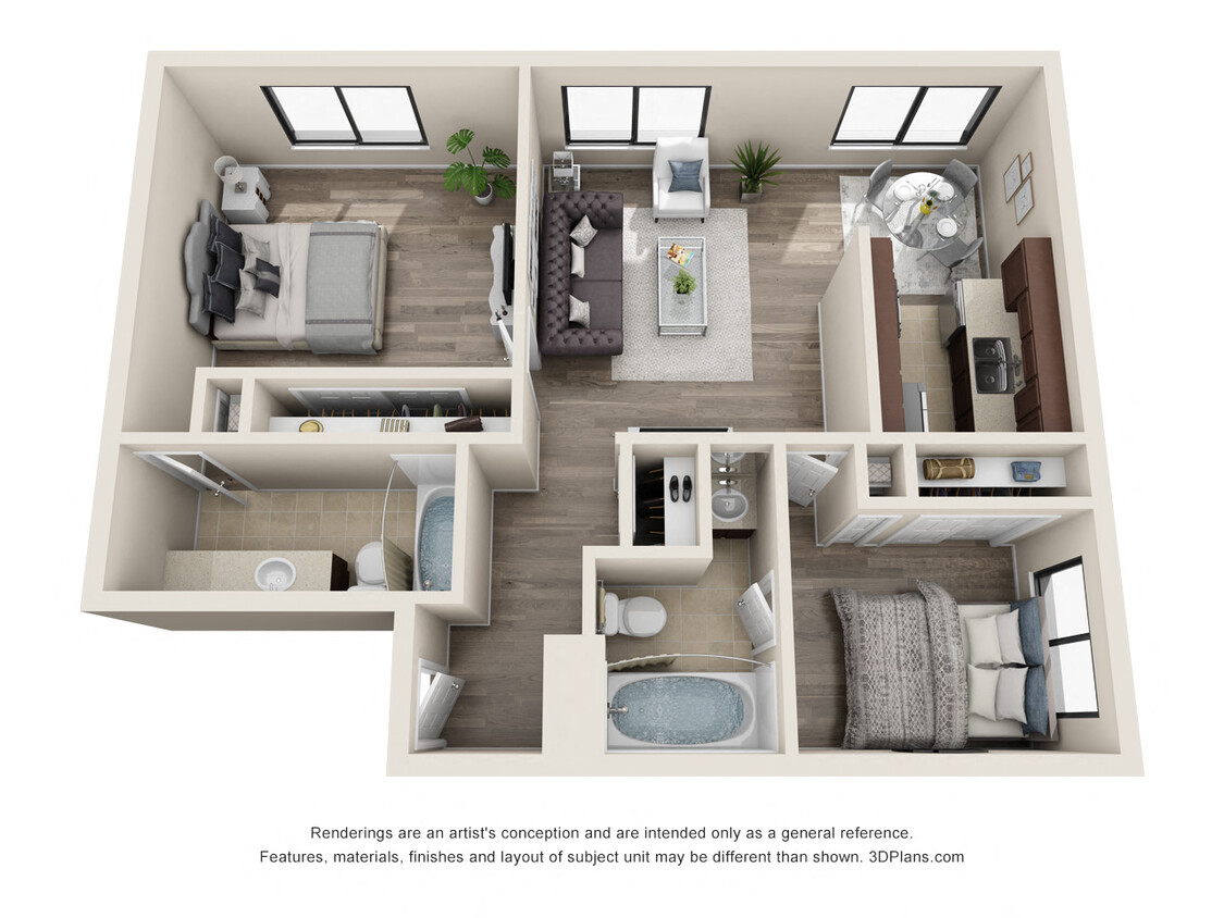 Floor Plan - 2 Bedroom 2 Bath - Regular