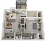 One Bedroom, 906 sqft, Full Sized Washer/Dryer Connections, Screened-in Porch, Fireplace, Vaulted Ceiling, Third Floor Only