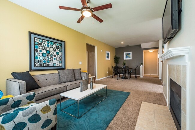 Open Floor Plan Living Area - Columns on Wetherington Apartments