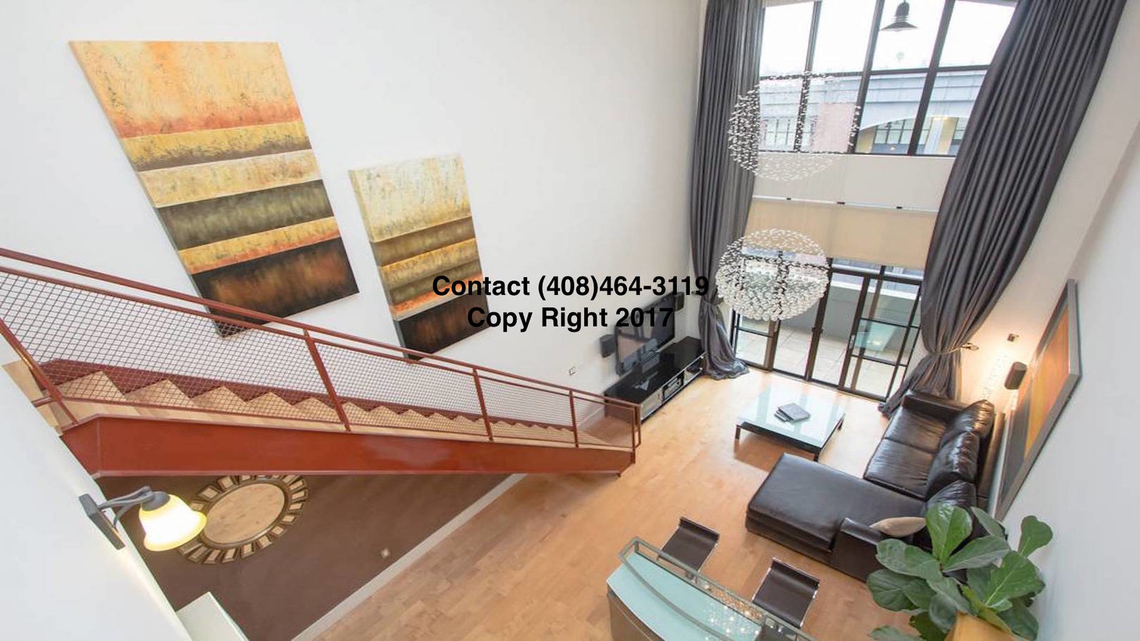 View of Living Room From Master Bedroom - 333 Santana Row Apartment