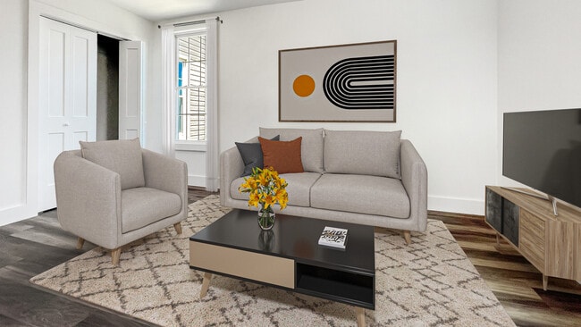 Virtually Staged Living Room - 75 Oak St Unit 2A