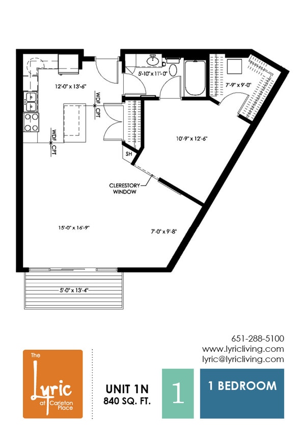 Floor Plan - 1 Bedroom N