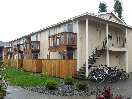 Exterior view with balconies