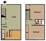 2BR/1BA-Townhome