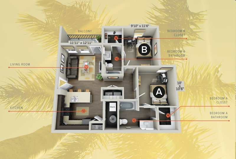 B - 2BR/2BA - B