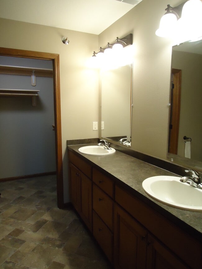 Master bath Double sinks Walk in closet Large shower stall