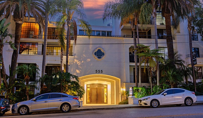 Exterior at Sunset - 555 Barrington