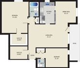 2 BR/ 1.5 BA (Style Q) | 1060 sq. ft.
