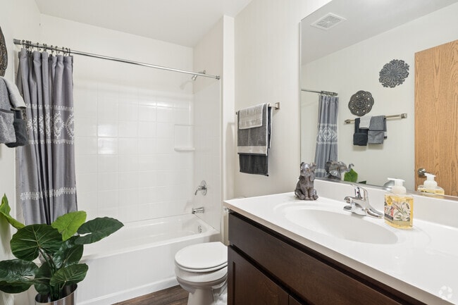 Sycamore 2BR, 2BA - 976SF - Primary Bathroom - The Woods of Terra Springs