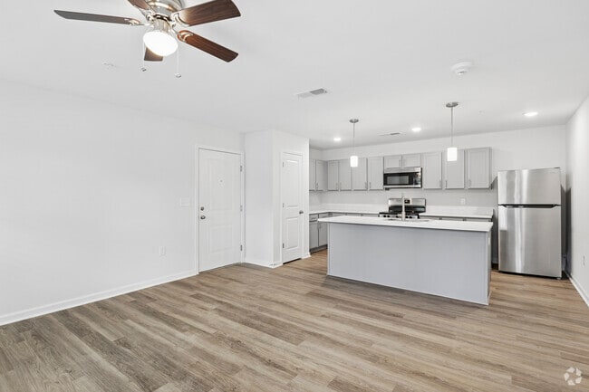 2BR, 2BA - 1,089SF - Living Room / Kitchen