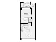 S2-A | 1 bed 1 bath | 583 Sq. Ft