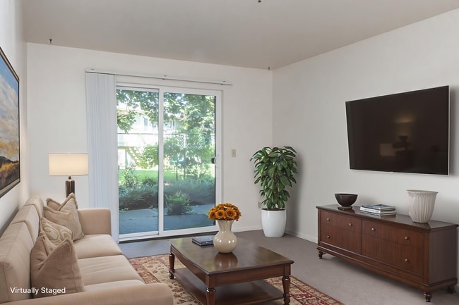 Mayfield Apartment Portland - Living Room (virtually staged) - Mayfield Court Apartments