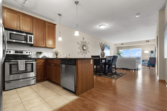 Model - Kitchen / Dining / Living - Granite Shores Apartments