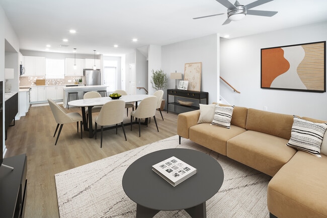 Finish Package I townhome dining and living room with hard surface flooring