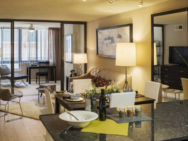 Living and Dining Area with Breakfast Bar