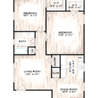 2 bed x 1 bath
