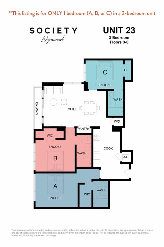 3 Bed RBB - Unit 23 - Fl 3-8