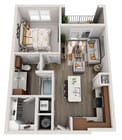 Beethoven - A2.1 floor plan Hardy Yards Apartment Homes