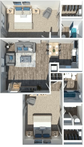 Floor Plan - 2 Bed 2 Bath