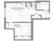 Un dormitorio, un baño (608 pies cuadrados)