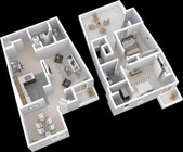 2 Bedroom 2.5 Bathroom Townhome 1400 Sq. Ft.