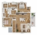 Experience modern living with this elegantly designed apartment floor plan.