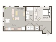 A0 | 1 bed 1 bath | 636 sq ft