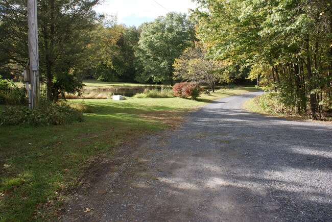 Long gravel driveway