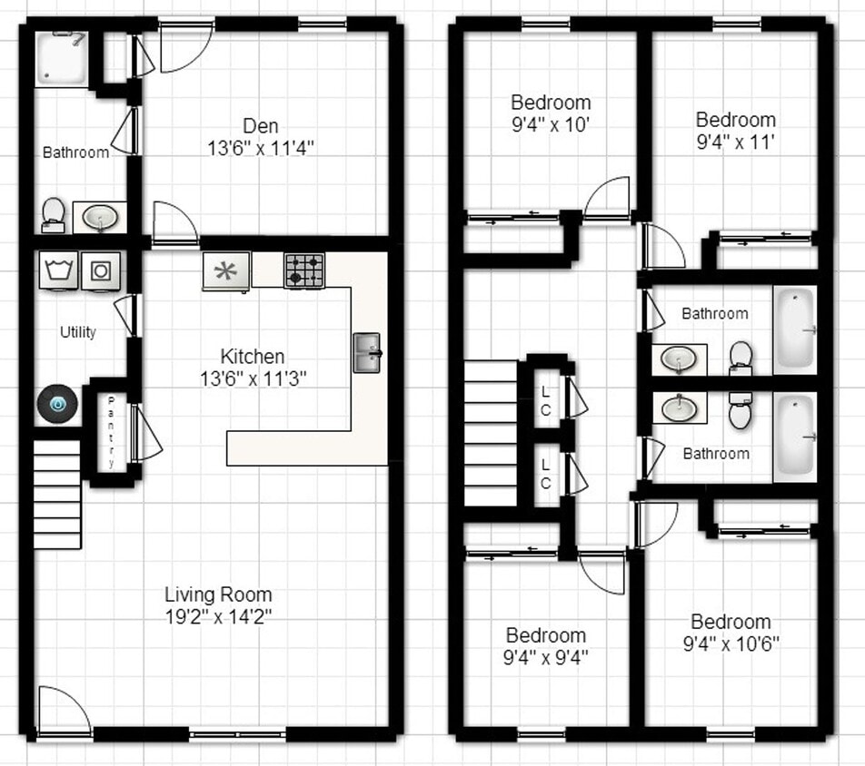 Rutherford Townhomes 4 Bedroom w/Den 3 Bat... - Rutherford Townhomes 4 Bedroom w/Den 3 Bat...