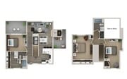 Three Bedroom One and Half Bath Floor Plan
